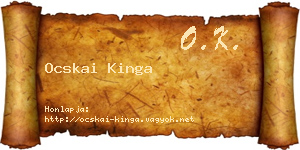 Ocskai Kinga névjegykártya
