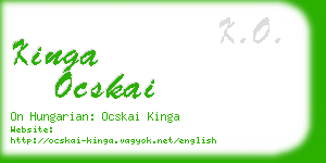 kinga ocskai business card